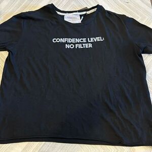 Don’t Tell Mama Women’s Black ‘Confidence Level: No Filter’ Black T-Shirt